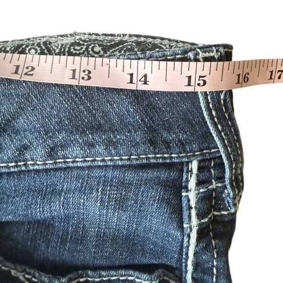 ARIAT π REAL Denim Mid Rise Bootcut Jeans Entwined Stitch Size 31L - Picture 14 of 15